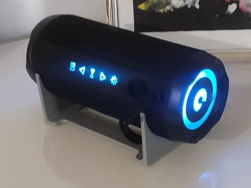 Soporte horizontal para altavoz portátil cilíndrico