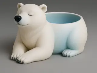 Peaceful Polar Bear Bowl – Winter Calm for Your Home
