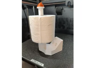 Toilet roll holder with poop on - fun / novelty