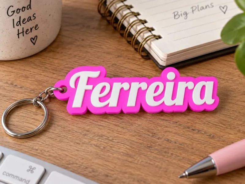 Porta-Chaves Personalizado com Nome Ferreira | Keychain 3D