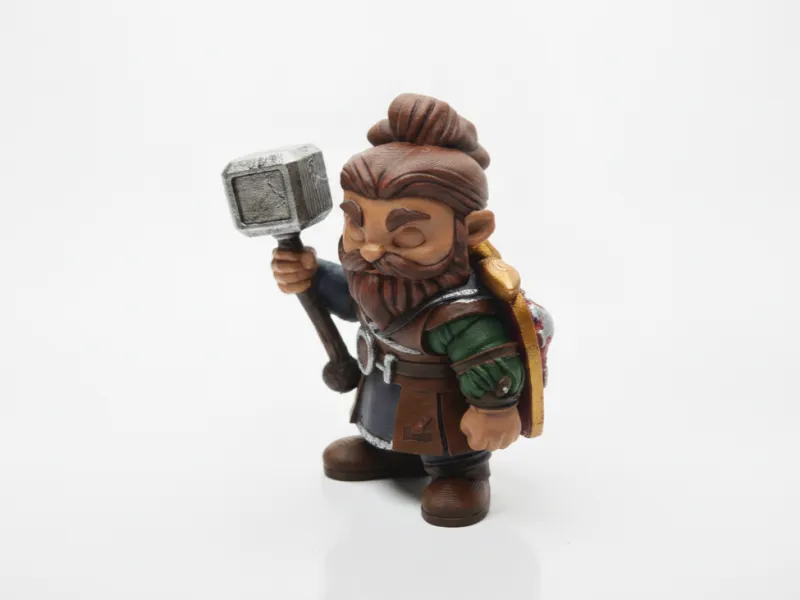 Figurilla de Enano Constructor de Fantasía Imprimible en 3D