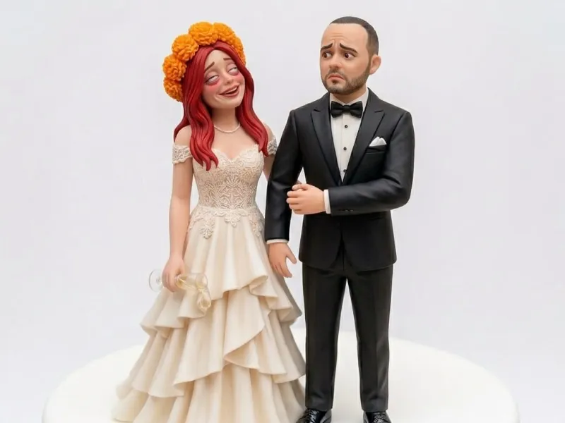 Novia ebria / Drunk bride - figure wedding cake