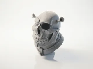 Half Skull Face Shrek Sculpture 3D Printable