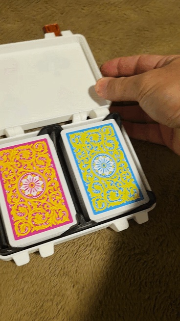 Caja de Cartas Doble con Bisagra y Diseño de Palos