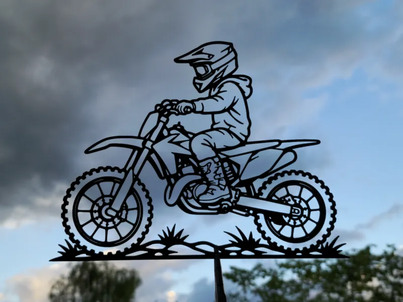 Dirt Bike Sürücüsü 2D Duvar Sanatı