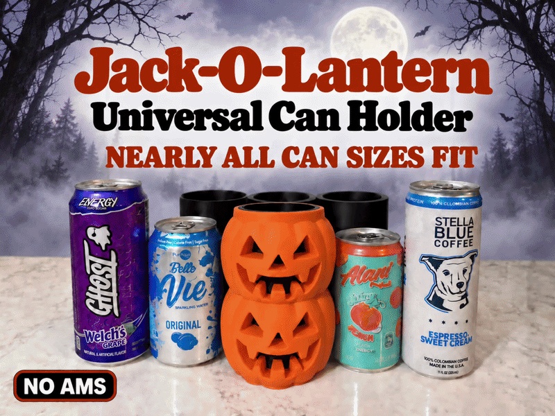 Soporte Universal para Latas con Calabaza Jack-O-Lantern - NO SE NECESITA CFS