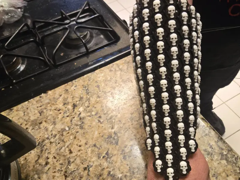 NASA chainmail bracer with skulls