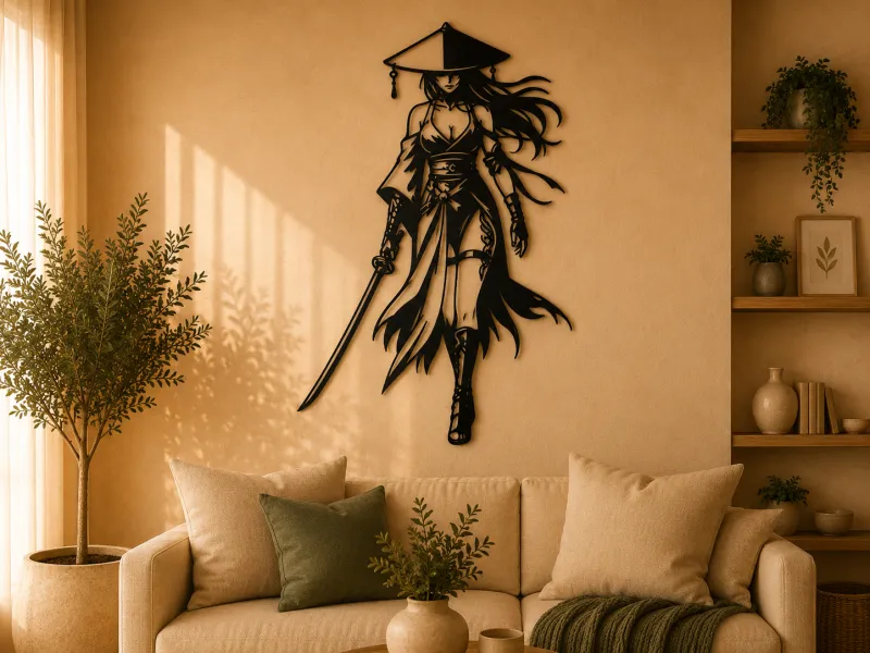 Female Samurai Warrior 2D Wall Art