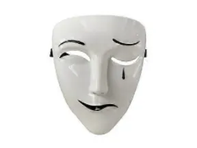 White Sad Theater Mask Wall Decor