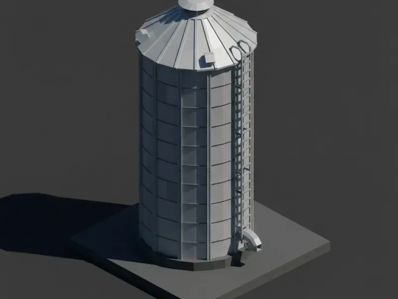 Siloz de cereale Low Poly