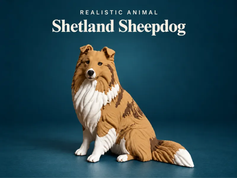 Estatueta Realista de Pastor de Shetland
