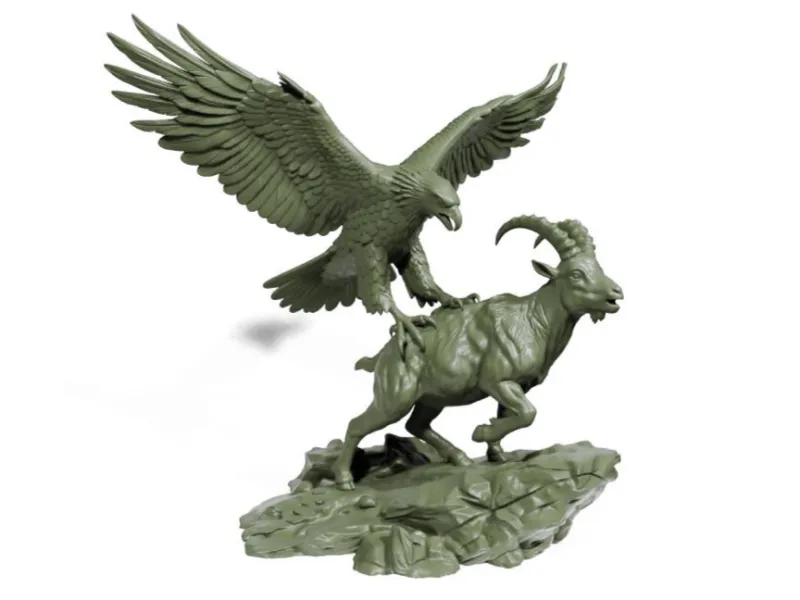 Eagle attacking a goat