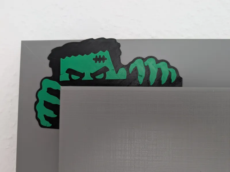Decoración de esquina de Frankenstein asomándose 🧟‍♂️⚡