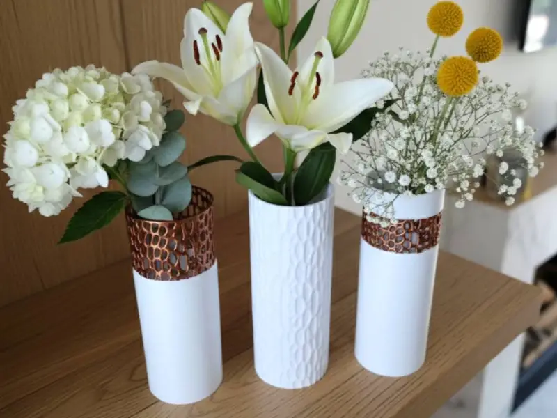 Voronoi Flower Vase Set of 3 Contemporary Organic designs