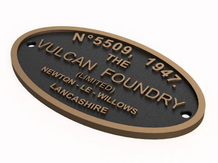 Placa VULCAN FOUNDRY 5509 - 1947