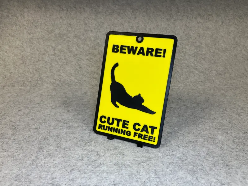 Decoratief waarschuwingsbord schattige kat