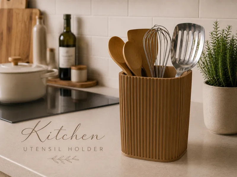 Japandi Utensil Holder - Squared