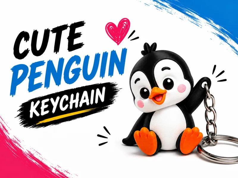 Cute Penguin Keychain