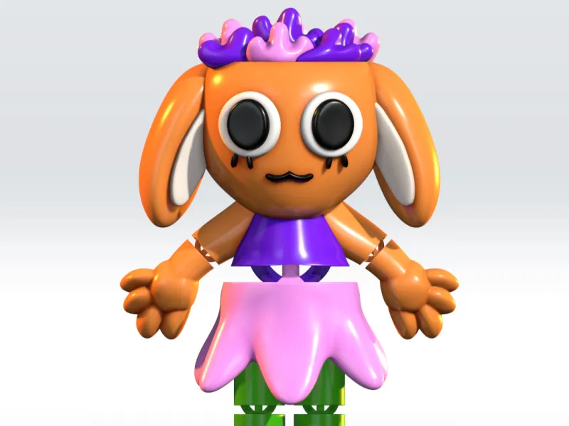 Flexi Bassie Dandys World 3D Model STL 3mf Multicolor Fanart