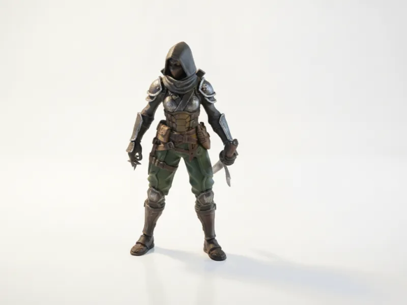 Lady Ninja Figurine Female Character 3D Printable