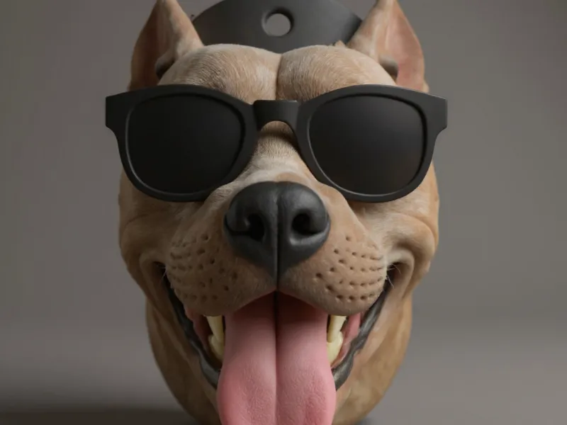 Pitbull wearing sunglasses wall hanger