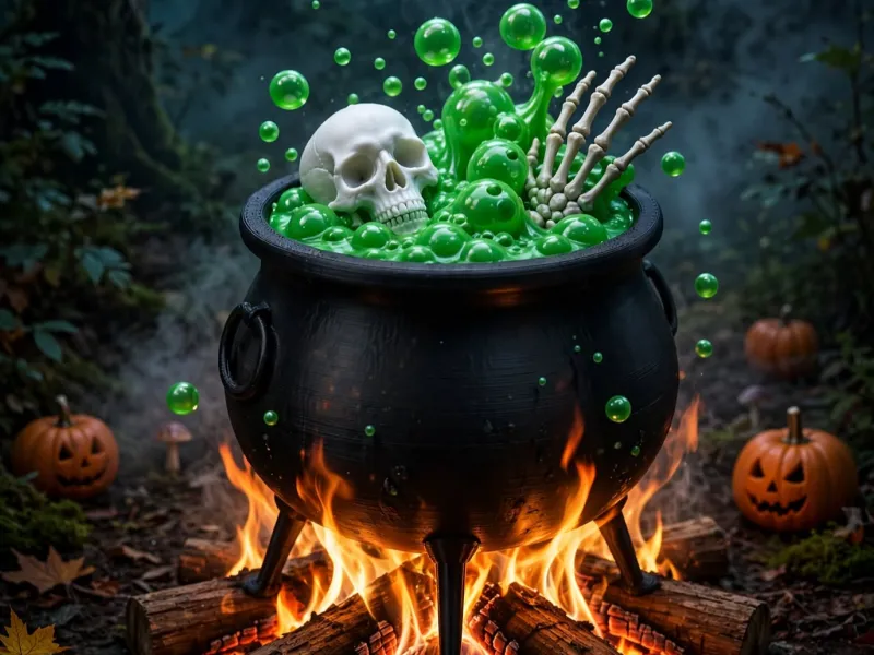 Cazanul vrăjitoarei de Halloween