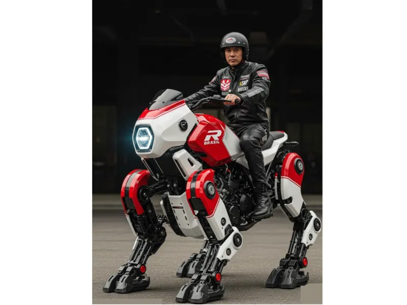 Sci-Fi Cyberquad Motorcycle & Rider