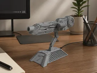 Predator Plasma Caster / Shoulder Cannon & Base