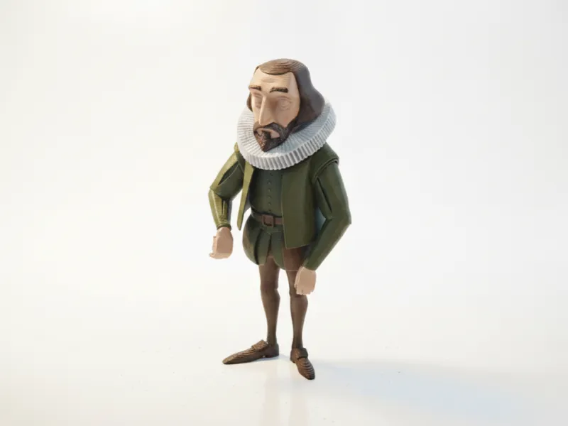 William Shakespeare Figurine Historisch 3D-druckbar
