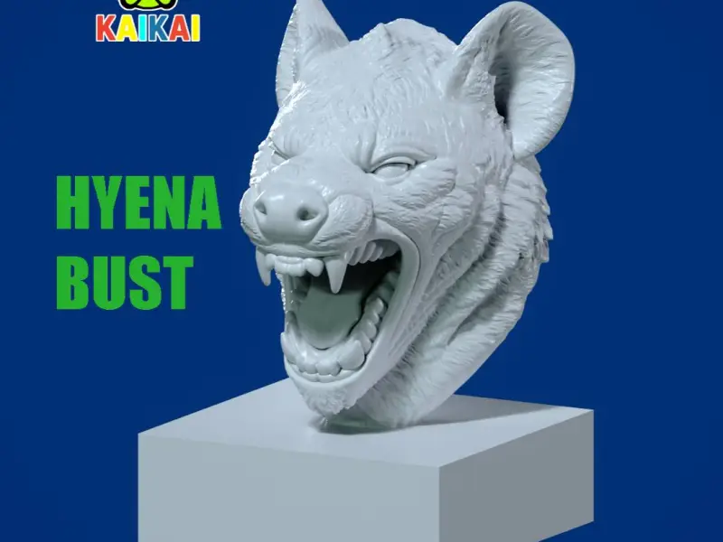 Ferocious Hyena bust model - 3D print