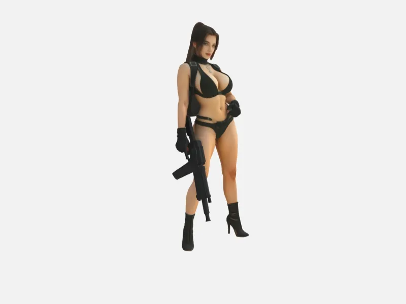 NSFW  Sexy Lady With Big Gun 