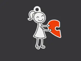 Keychain Puzzle Heart girl