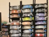 Filament spool roll storage rack with label by Kgball-0