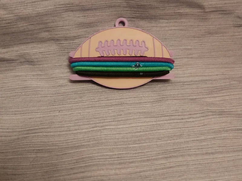 Football Hair Tie Bag Tag Keychain