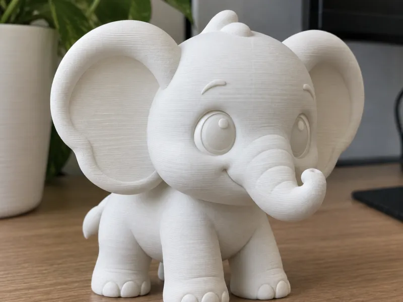 Chibi Baby Elephant Figurine