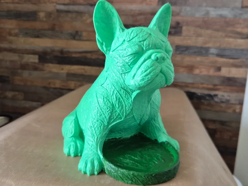 Vide poche décoratif Bouledogue Français texture de feuille