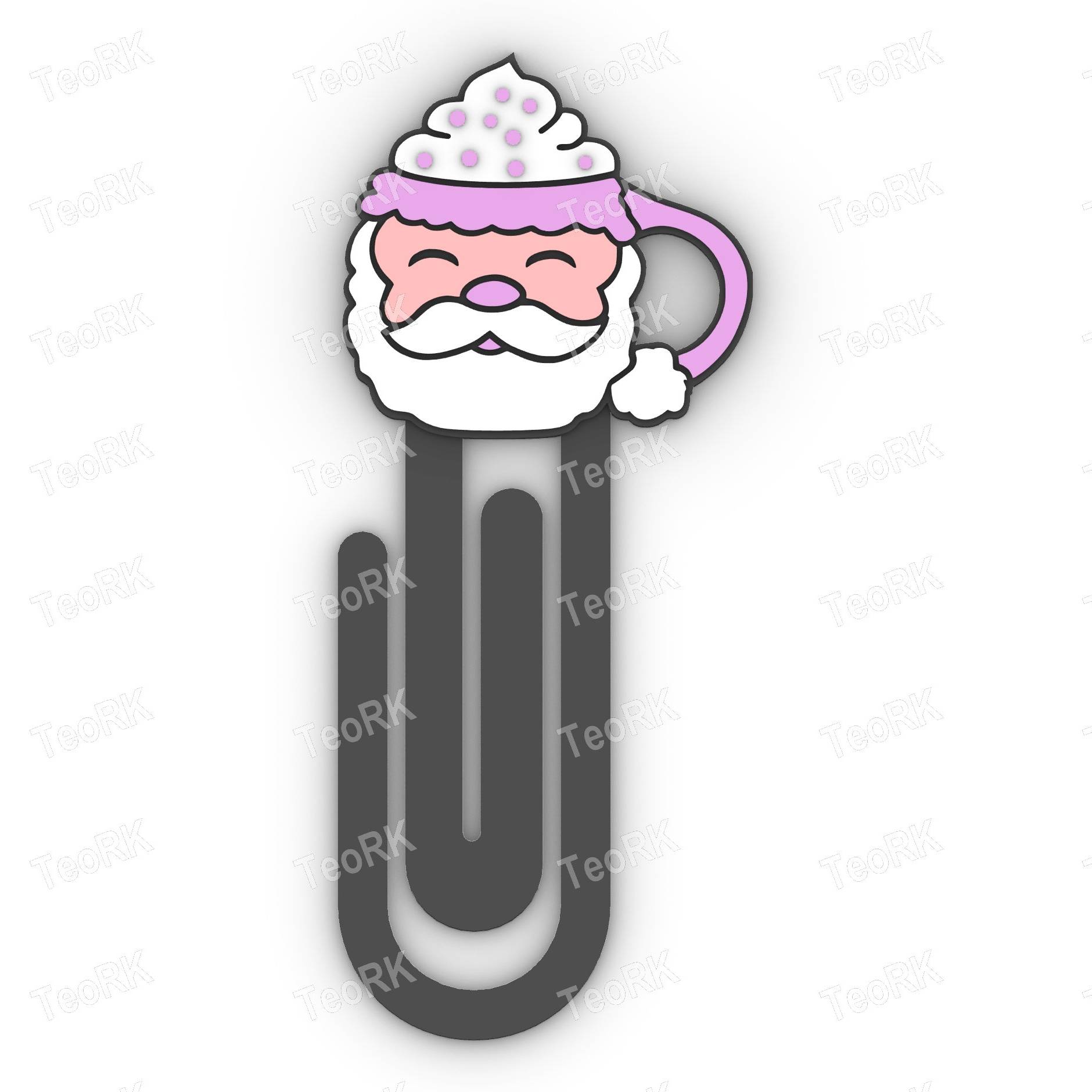 Paperclip Santa Claus Dessert - bookmark
