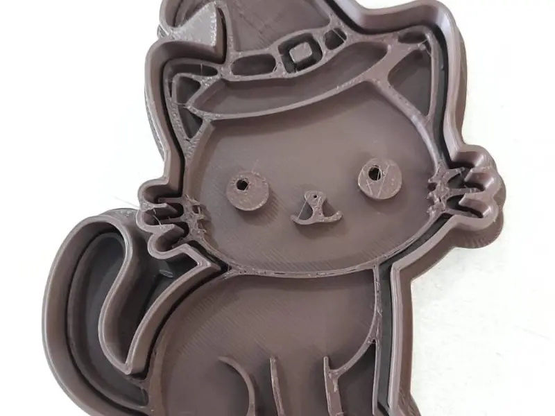 Cortante y sello para Halloween gato brujo