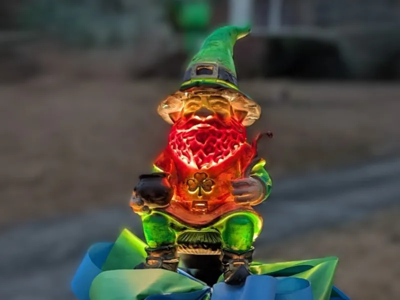 Leprechaun outdoor light cover AI Generated image to 3D
