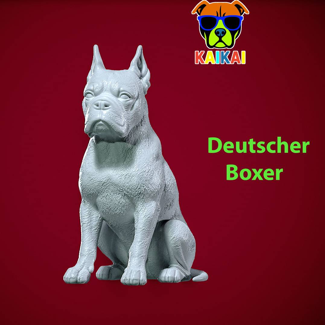 Deutscher boxer Dog - Boxer Tedesco Dog - statue - 3D print
