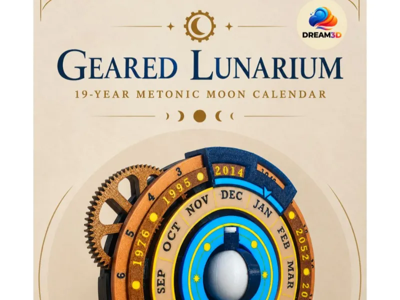 Geared Lunarium – 19-Year Metonic Moon Calendar