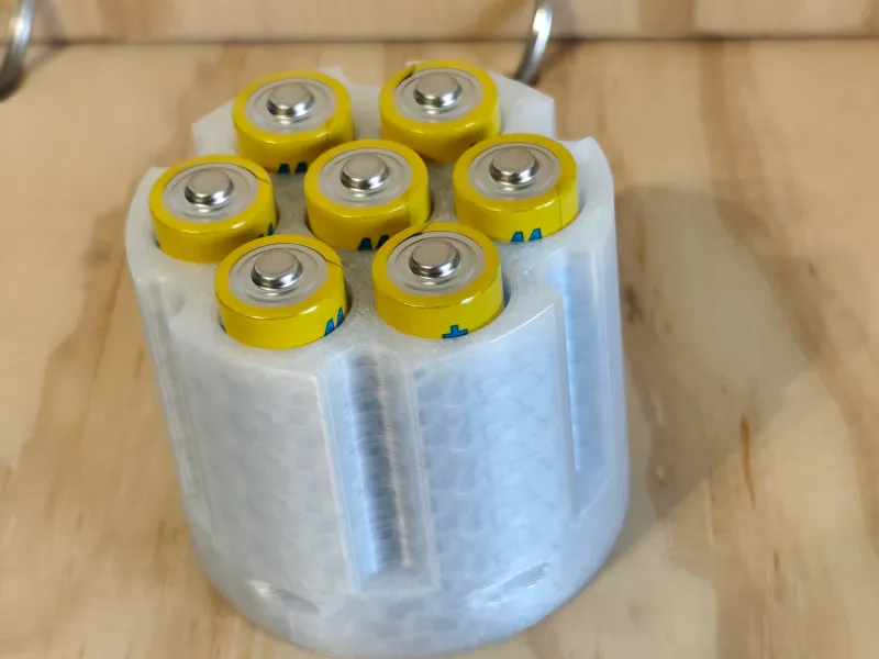 Revolver Cylinder 3D Print – 7x AA Battery Holder