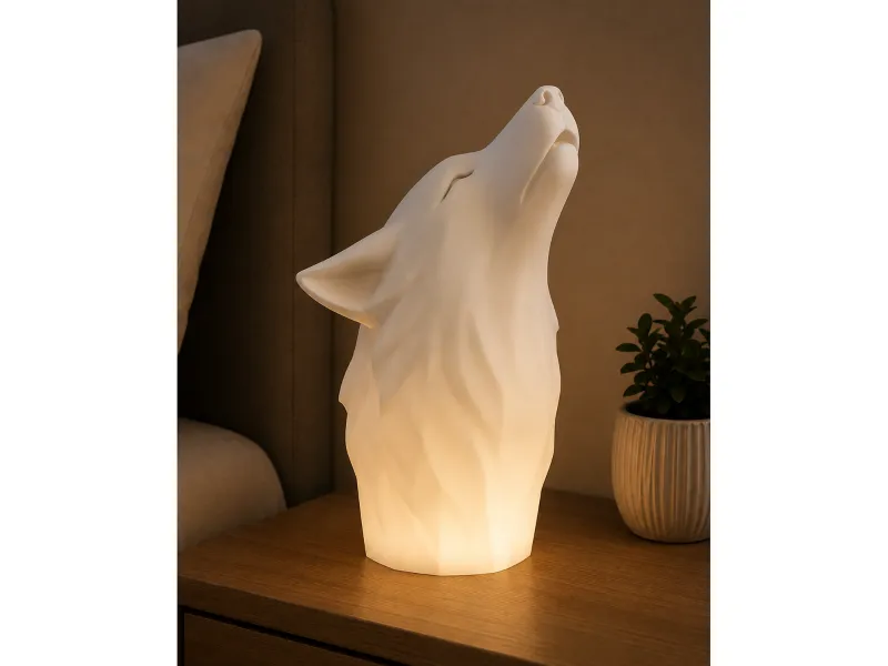 Howling Wolf Lamp 3D Print | Wolf Head Night Light