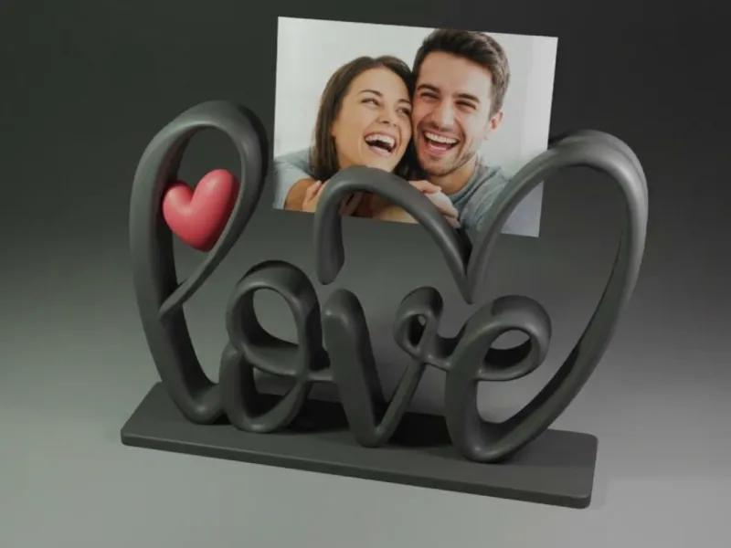 Suporte de Foto "LOVE" Elegante | Transforme Memórias