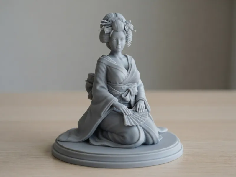 Elegante, von einer Geisha inspirierte Figur