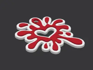 Keychain Heart Splash