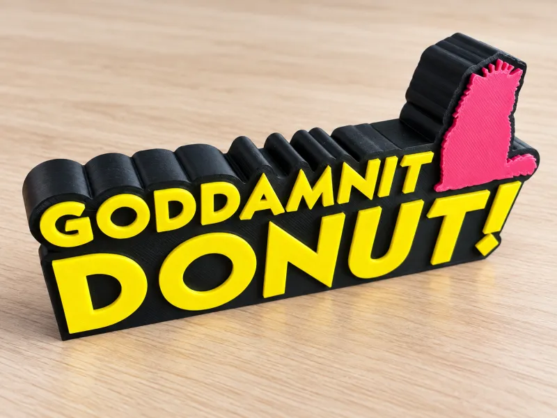 ¡MALDITA SEA DONUT! – Letrero de escritorio de Dungeon Crawler Carl