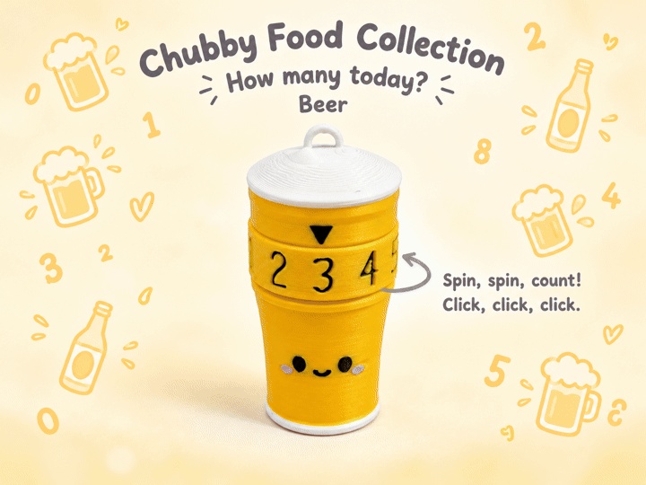 ぽっちゃりビールグラス - フィジェット＆ドリンクカウンター 🍺