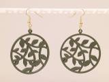 Round Leaf Earrings-0
