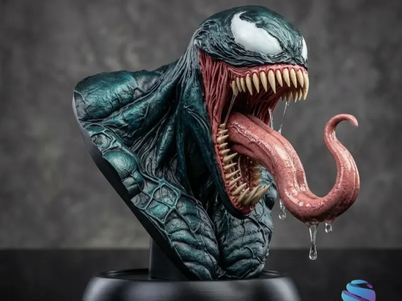Venom Bust - Marvel Standbeeld - Vooraf ondersteund STL 3D-model
